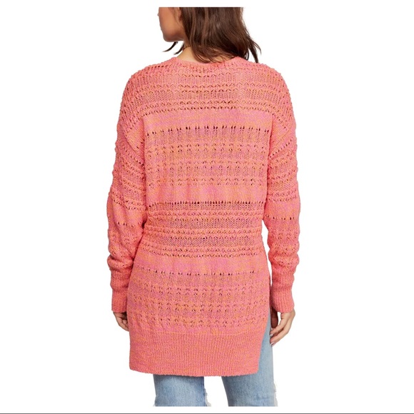 NEW FREE PEOPLE OPEN STITCH KNIT V-NECK SWEATER - Picture 7 of 8